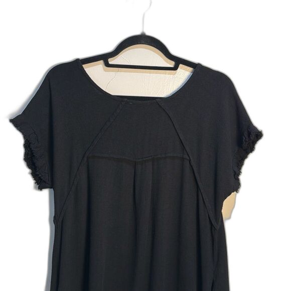 Umgee Linen Blend Boho Beachy High Low Frayed Hem Spring Summer Dress Size Small - Picture 8 of 13